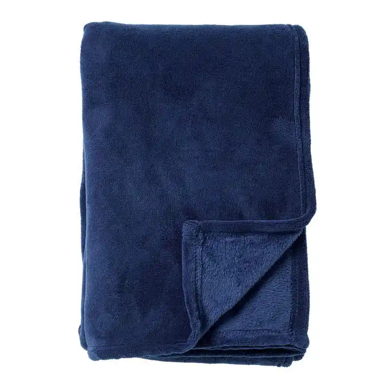 Actieprijs Dutch Decor HARVEY - Plaid 150x200 cm - superzachte deken van fleece - Insignia Blue - blauw - Dutch Decor