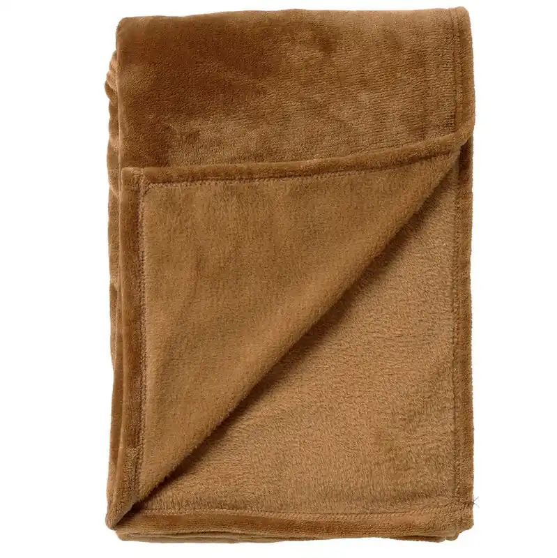Authentiek Dutch Decor BILLY - Plaid 150x200 cm - flannel fleece - superzacht - Tobacco Brown - bruin - Dutch Decor