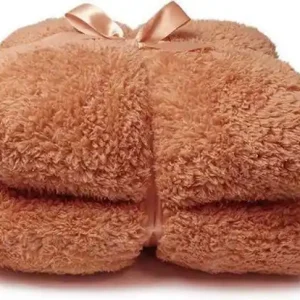 Geld-Terug-Garantie Plaid teddy l150b200cm sandstone