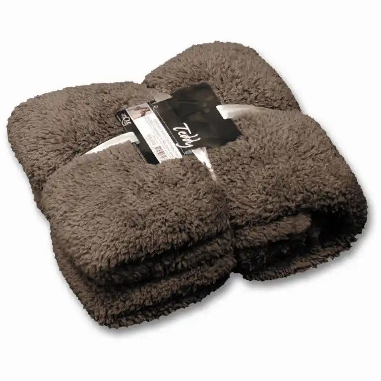 Lage Prijs Plaid teddy 200x150 cm taupe