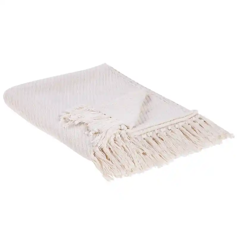 Weekendaanbieding YARSA - Plaid - Beige - 125 x 150 cm - Katoen