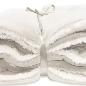 Lars coral fleece/suede plaid dove white 150x200 cm Merkproduct
