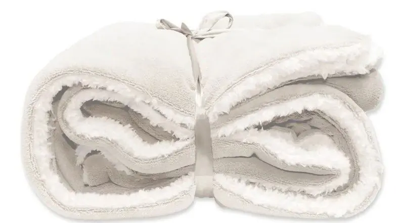 Lars coral fleece/suede plaid dove white 150x200 cm Merkproduct