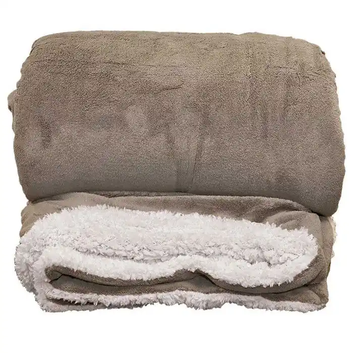 Bestel Nu Unique Living | Lars XL plaid 220x240cm taupe