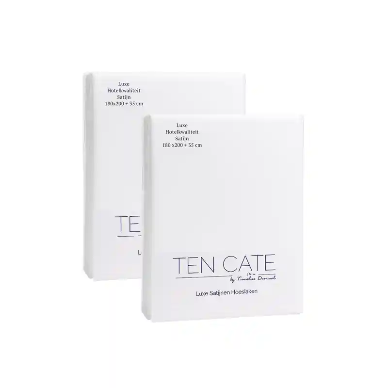Premium Ten Cate Katoensatijnen Hoeslaken - 180x200 - Wit