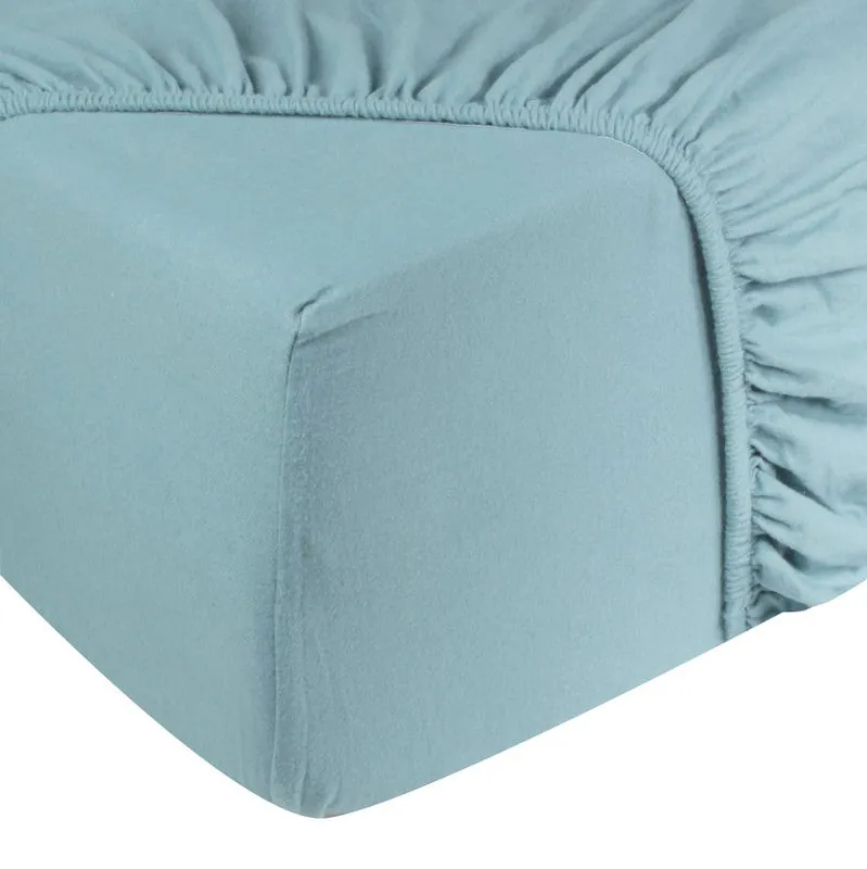 Luxe DoubleDry Jersey Stretch Hoeslaken - 100% Katoen - Tweepersoons 140x200 cm - 25cm Matrasdikte - Rondom Elastiek - Licht Blauw