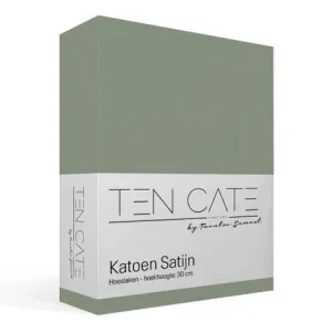Professioneel Ten Cate 100% Katoensatijnen Hoeslaken - 180x220 - Groen