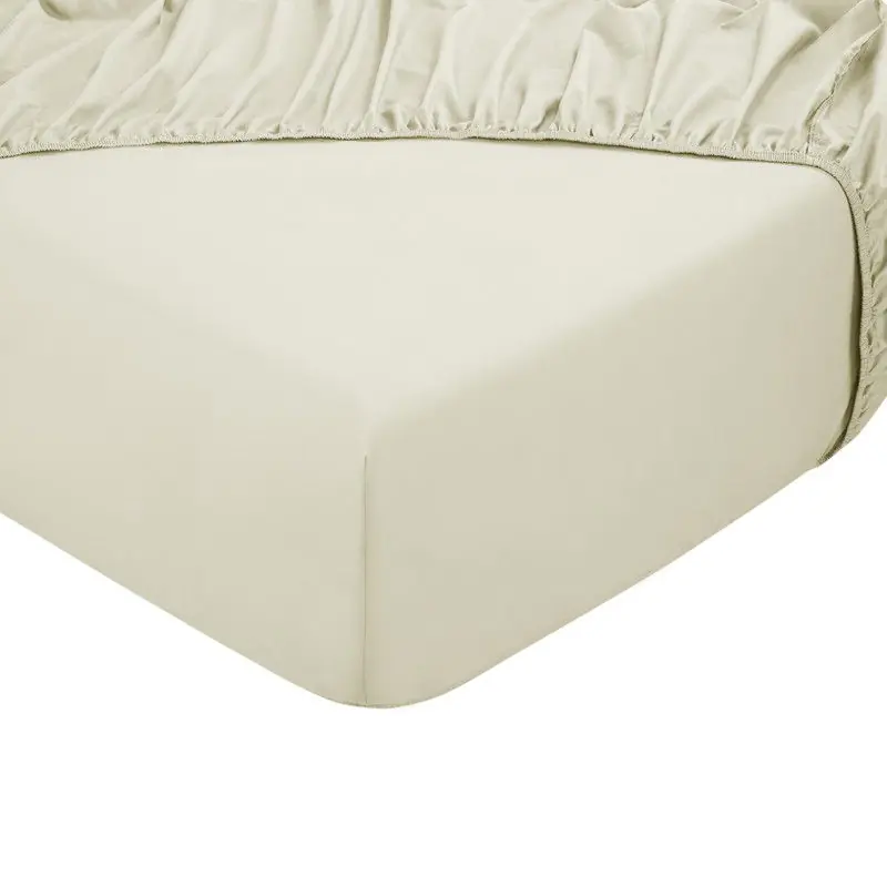 DoubleDry Hoeslaken 100% Natuurlijk Katoen - Eenpersoons 90x200 cm - Zacht & Ademend - Rondom Elastiek - Crème Korting