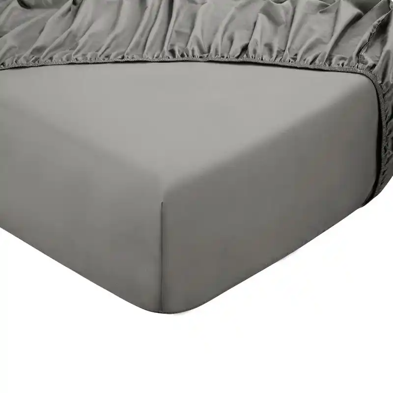Wereldwijde Verzending DoubleDry Hoeslaken 100% Natuurlijk Katoen - Eenpersoons 90x200 cm - Zacht & Ademend - Rondom Elastiek - Grijs