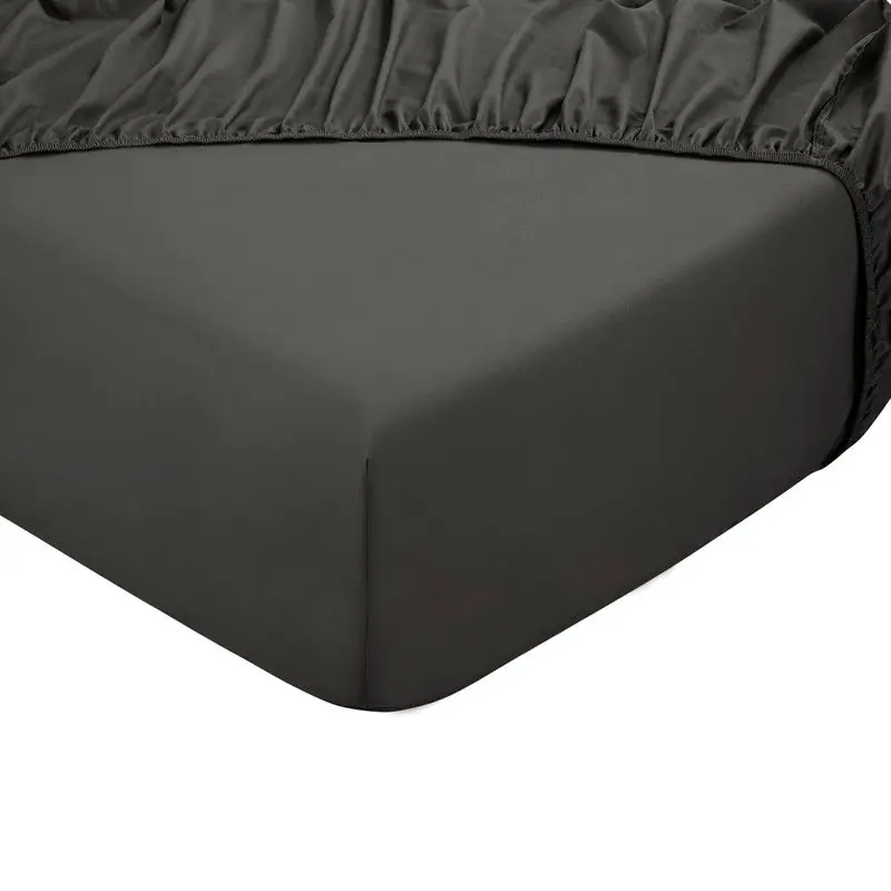 Nieuw Model DoubleDry Hoeslaken 100% Natuurlijk Katoen - Tweepersoons 140x200 cm - Zacht & Ademend - Rondom Elastiek - Antraciet