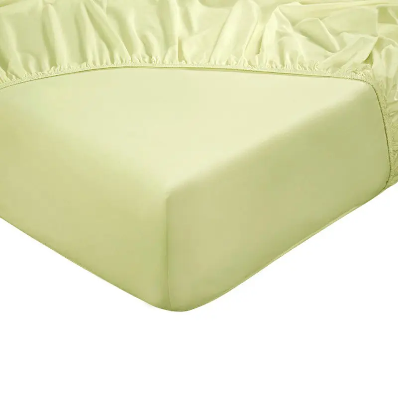 DoubleDry Hoeslaken 100% Natuurlijk Katoen - Tweepersoons 140x200 cm - Zacht & Ademend - Rondom Elastiek - Licht Geel Aanbieding
