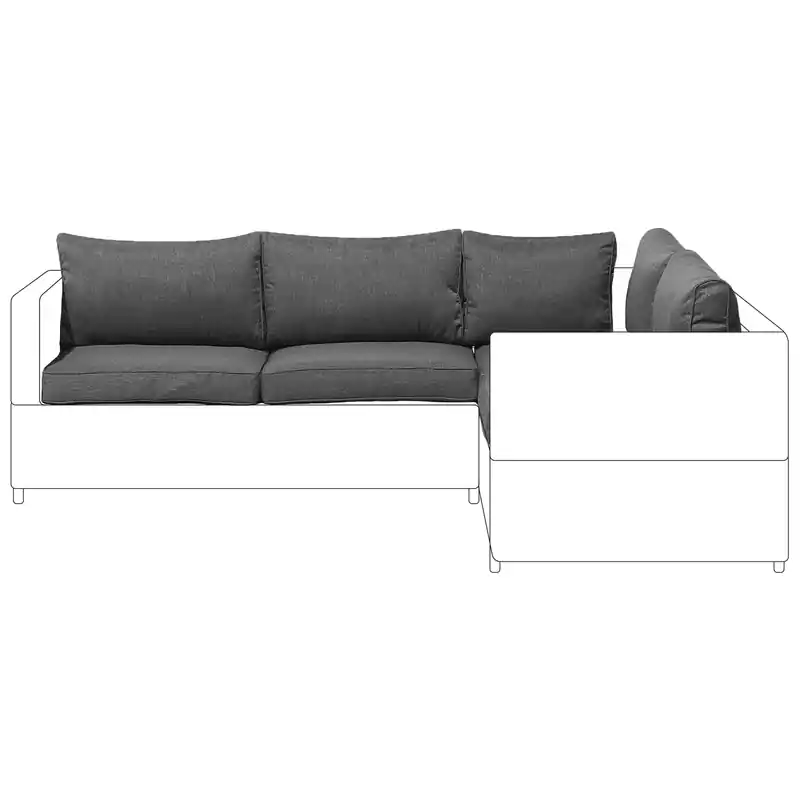 AVOLA - Kussenhoezen set voor loungemeubel - Donkergrijs - Polyester Groothandel
