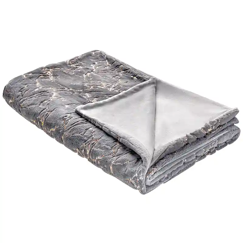 Authentiek GODAVARI - Plaid - Grijs - 130 x 180 cm - Polyester
