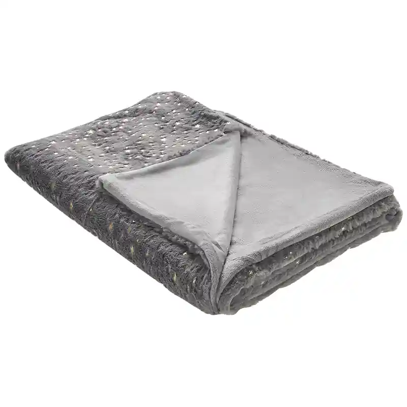 ALAZEYA - Plaid - Grijs - 150 x 200 cm - Polyester Koop Online