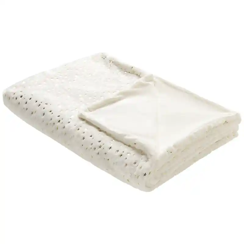 ALAZEYA - Plaid - Off-white - 130 x 180 cm - Polyester Fabrieksprijs
