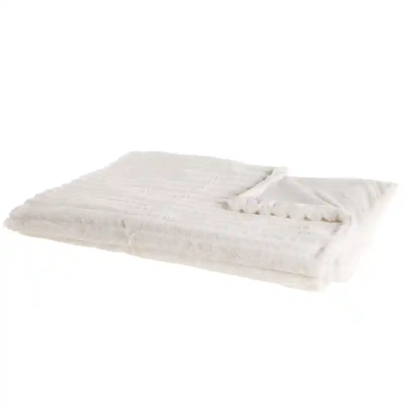 ABTEH - Plaid - Gebroken wit - 150 x 200 cm - Polyester Betaalbaar