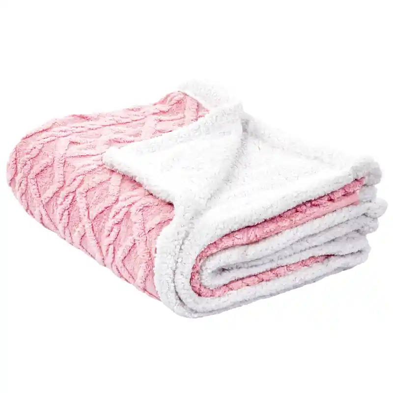 Ambachtelijk HONEYCOMB - Bedsprei - Roze - 150 x 200 cm - Polyester