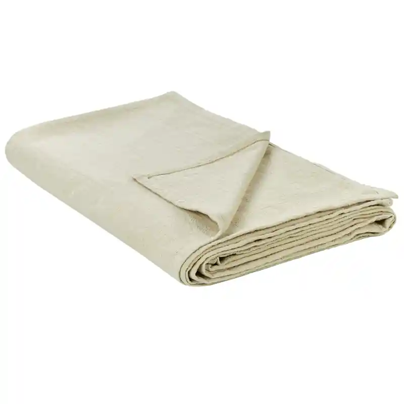 Ambachtelijk MARAKA - Bedsprei - Lichtbeige - 150 x 200 cm - Katoen