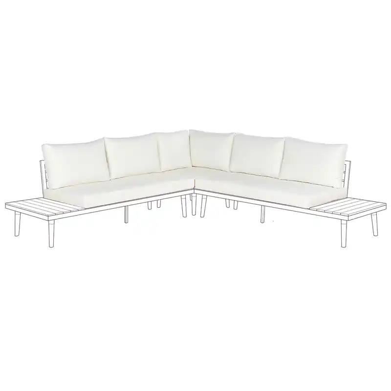 Actieprijs CORATO - Tuinkussenhoezen set - Gebroken wit - Polyester