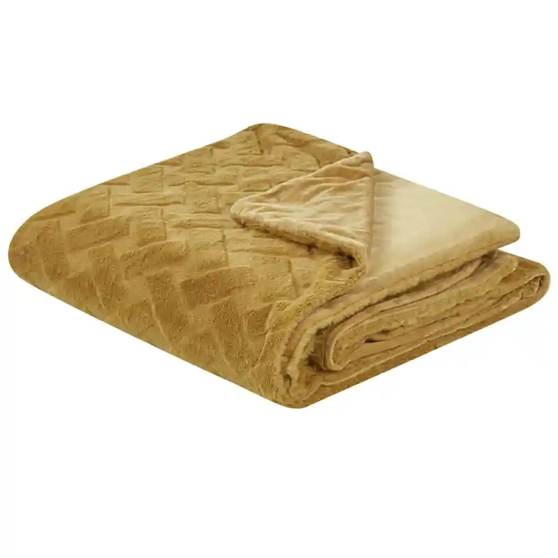 Alleen Vandaag SITAPUR - Bedsprei - Mosterdgeel - 200 x 220 cm - Polyester