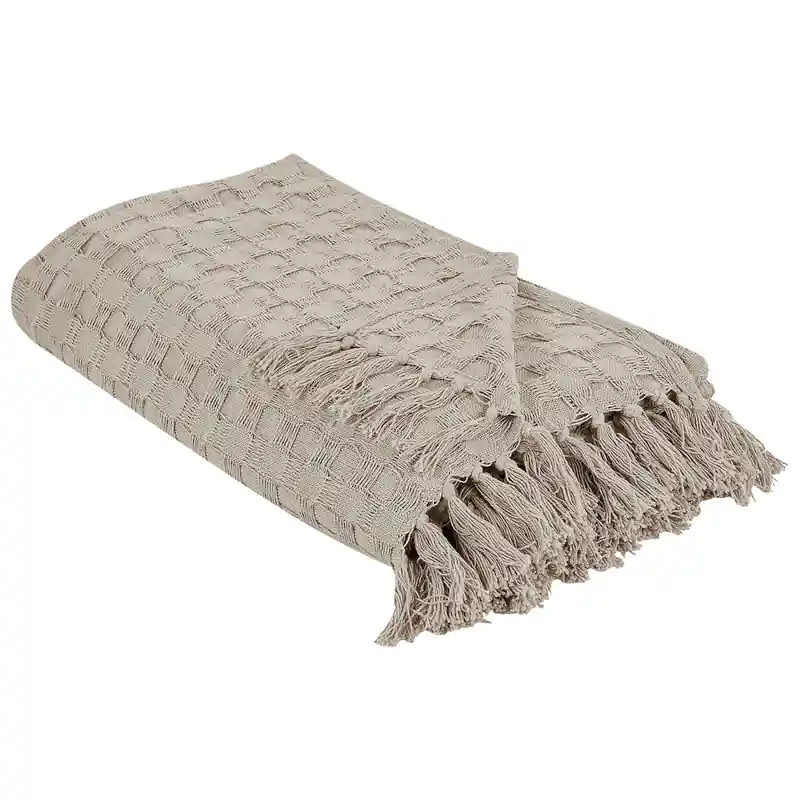 Ambachtelijk BERE - Bedsprei - Taupe - 200 x 220 cm - Katoen