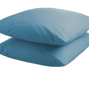 DoubleDry Kussensloop 2 stuks - 100% natuurlijk katoen - 2x 60x70 - turquoise Op = Op