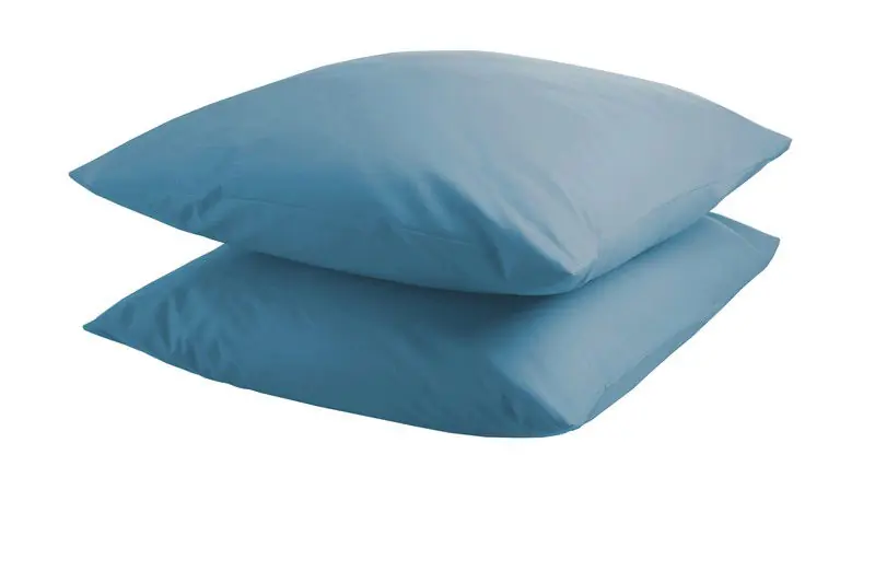 DoubleDry Kussensloop 2 stuks - 100% natuurlijk katoen - 2x 60x70 - turquoise Op = Op