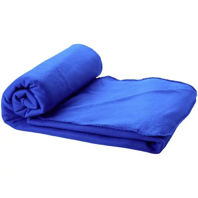 Fleece deken of plaid - bank/bed - kobalt blauw - 150 x 120 cm - Plaids Ambachtelijk