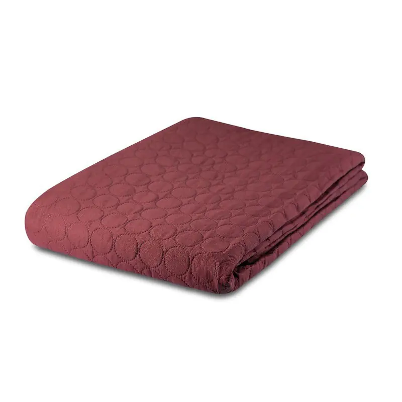 Zydante Home® Bedsprei Incl. 2 Hoezen -Bordeaux Rood Circles - 220x240 cm + 2 * 60x70 cm Lage Prijs