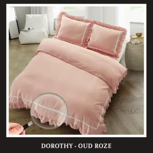 Ambachtelijk Hotel Home Collection - Dekbedovertrek - Dorothy - 140x200/220 +1*60x70 cm - Oud Roze