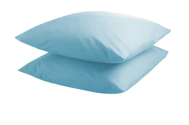 Plaats Bestelling DoubleDry Kussensloop 2 stuks - 100% natuurlijk katoen - 2x 60x70 - licht aqua