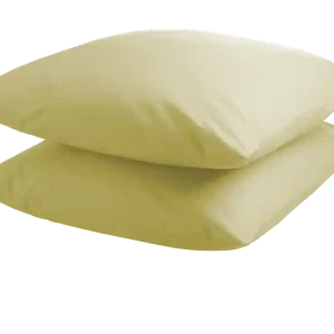 DoubleDry Kussensloop 2 stuks - 100% natuurlijk katoen - 2x 60x70 - licht geel Garantie Inbegrepen