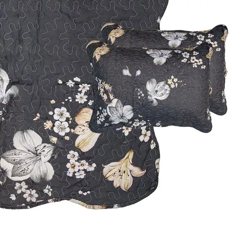Veilige Betaling Clayre & Eef Bedsprei 230x250 cm Grijs Beige Polyester