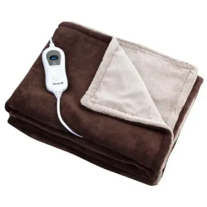 Larson - Elektrisch fleece deken - 160x120 cm - Bruin Nieuw Model