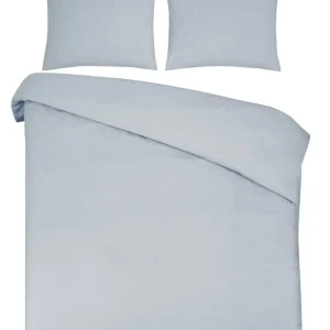 Weekendaanbieding DoubleDry Dekbedovertrek 100% Natuurlijk Katoen - Lits Jumeaux 240x200/220 cm + 2 Kussenslopen - Ademend & Zacht - Ultra Lichtblauw