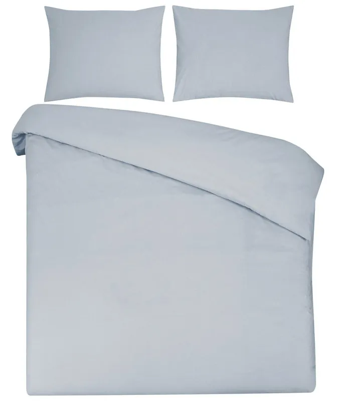 Weekendaanbieding DoubleDry Dekbedovertrek 100% Natuurlijk Katoen - Lits Jumeaux 240x200/220 cm + 2 Kussenslopen - Ademend & Zacht - Ultra Lichtblauw