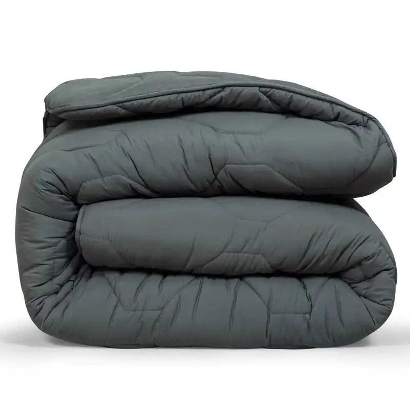 DoubleDry 2 in 1 Dekbed 140x200 - Eenpersoons wasbaar dekbed zonder overtrek - antraciet Betaalbaar