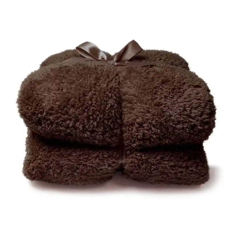 Veilige Betaling Teddy plaid rocky brown 150x200 cm