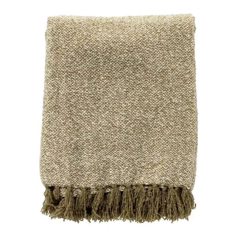 Dagaanbieding Dutch Decor SALLY - plaid 140x180 cm - gemêleerd - 100% gerecycled - Boa - groen - Dutch Decor