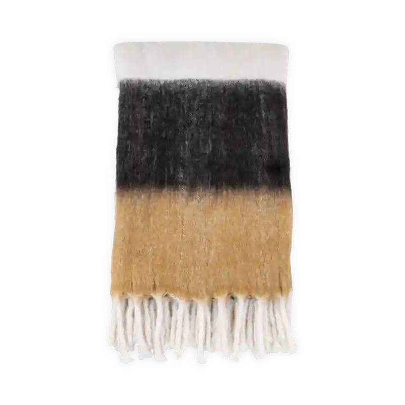 Authentiek Sinta plaid wit/zwart/bruin - 170 x 130 cm