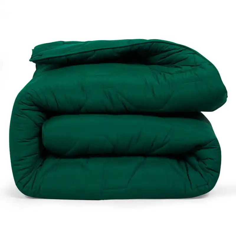 Tijdelijk Beschikbaar DoubleDry 2 in 1 Dekbed 240x220 - Lits Jumeaux wasbaar dekbed zonder overtrek - donker groen xl