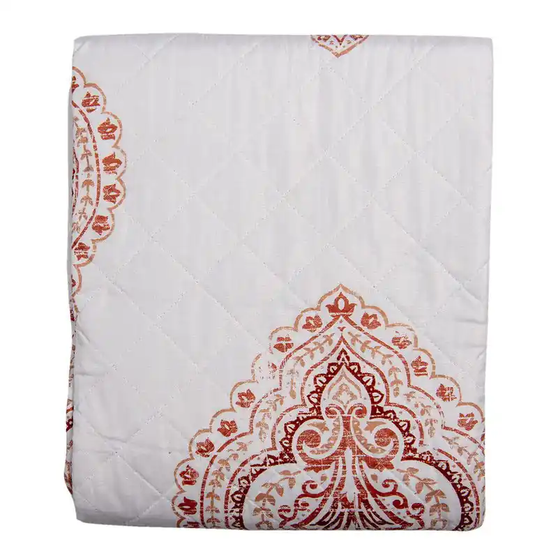 Exclusieve Aanbieding Clayre & Eef Bedsprei 1-persoons Wit Roze Katoen