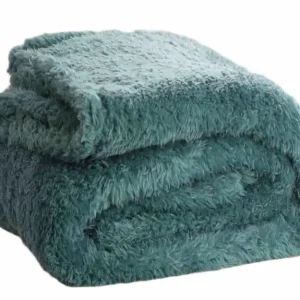 Koopje Teddy Fleece Deken - Ultrazacht - 130x170 - groen blauw