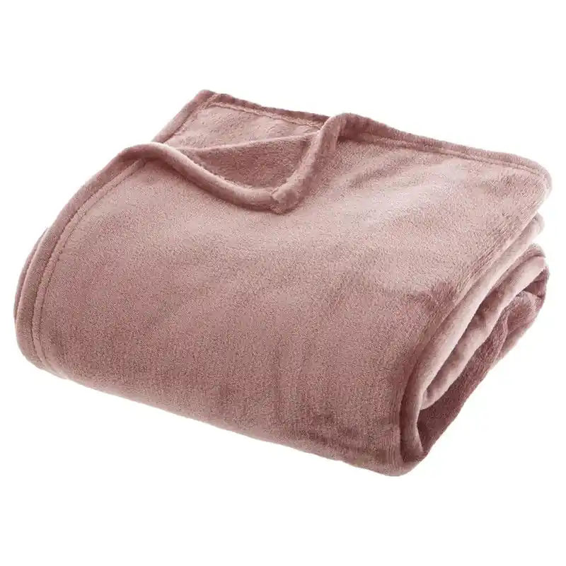 Ambachtelijk Atmosphera Plaid/bank deken - oud roze - polyester - 180 x 230 cm - Plaids