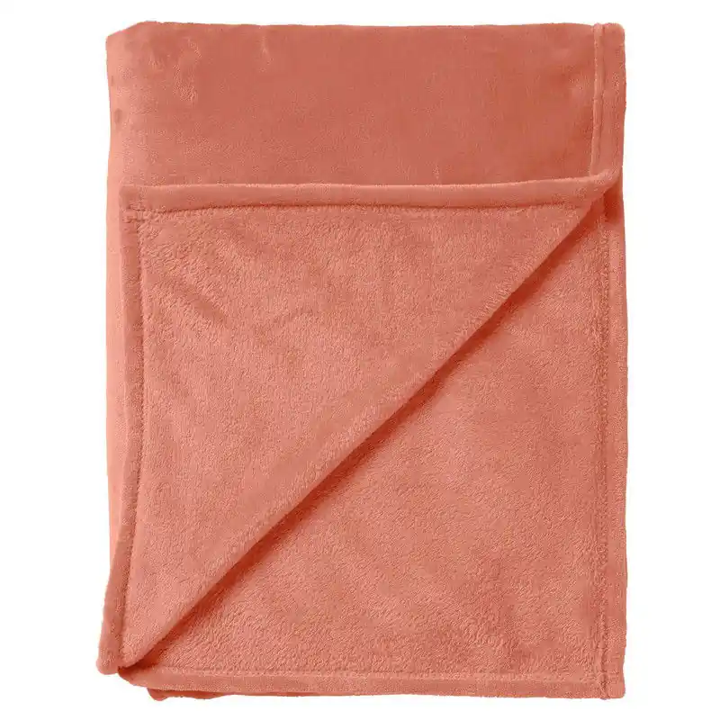 Dutch Decor CHARLIE - plaid 200x220 cm - extra grote fleece deken - effen kleur - Muted Clay - roze - Dutch Decor Express Levering