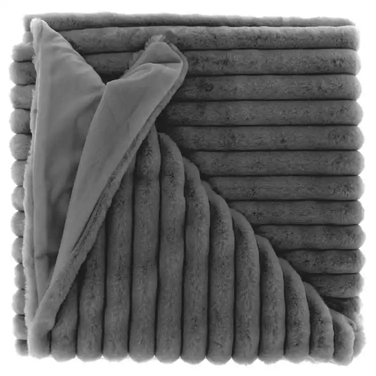 Unique Living - Plaid Peppe Dark Grey -150x200cm Weekendaanbieding