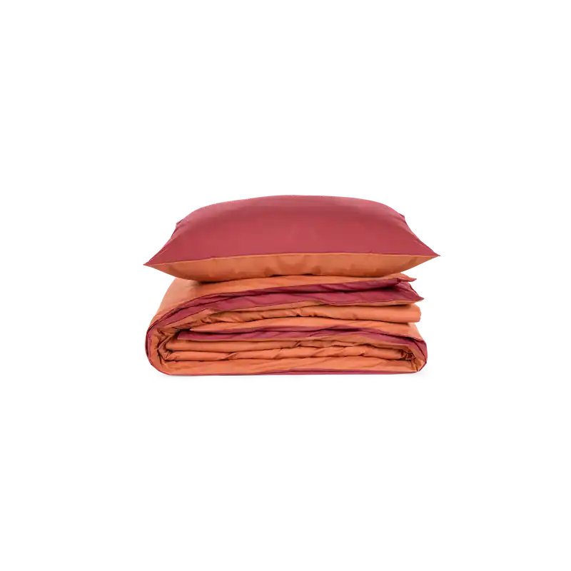 Modern Dekbedovertrek Percal Katoen Oranje/ Rood 240x220cm + 2/60x70cm