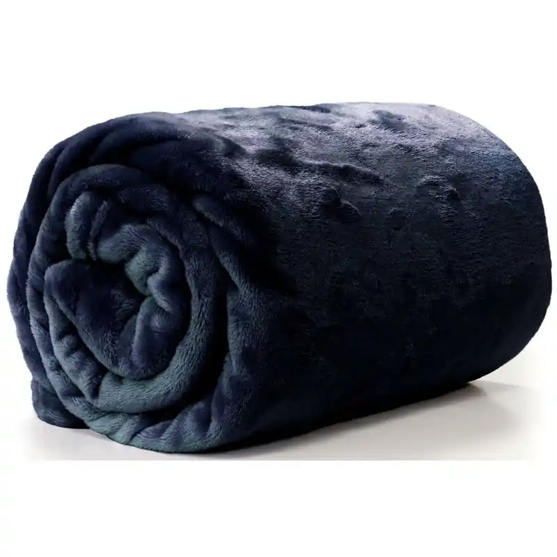 Unique Living Plaid - fleece deken - donkerblauw - 130 x 180 cm - Plaids Origineel