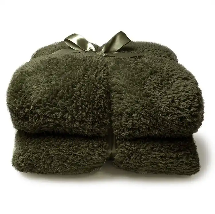 Unique Living - Teddy Plaid 150x200cm Winter Green Budget