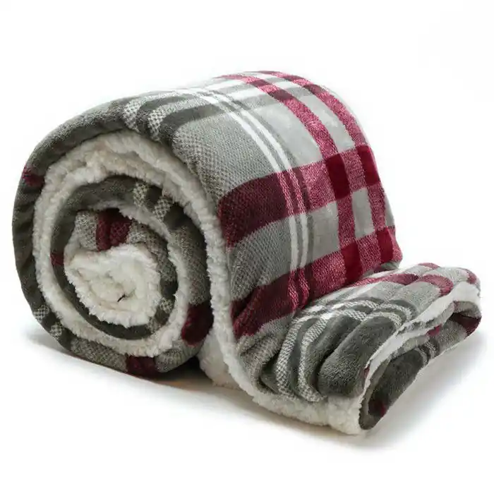 Unique Living | Larsson plaid 150x200cm grey/red Betrouwbaar